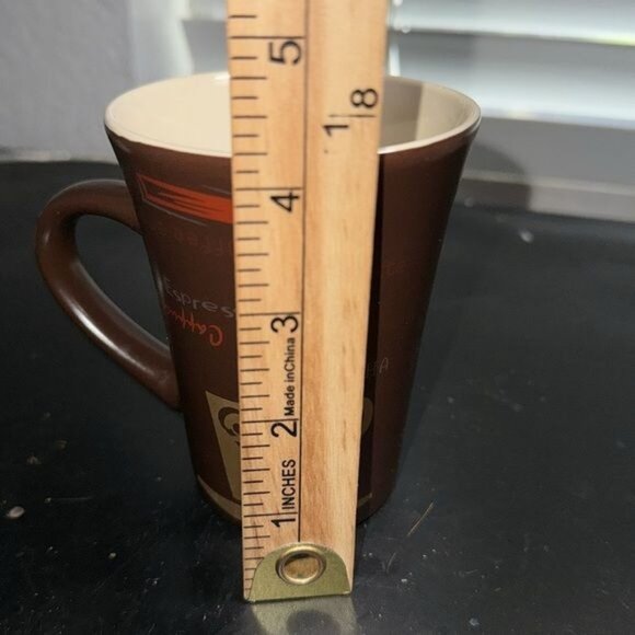 Brown Nida Home Coffee Mug 12 Oz - Espresso Mocha Latte Design - Picture 5 of 6